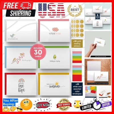30 Fun Thinking of You Cards With Envelopes. 30 4x6 Inch Note Cards With Enve...