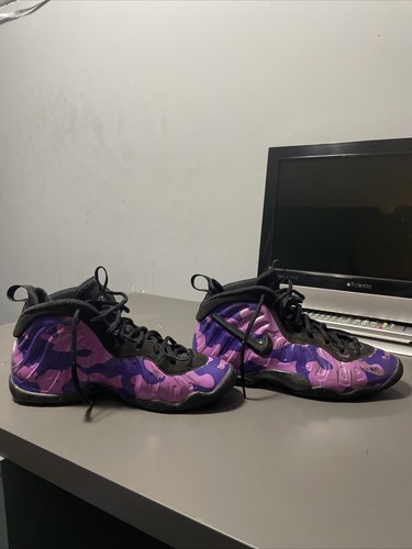 Nike Little Foamposite Pro GS Purple Camo 644792-012 Youth Size 7Y | eBay