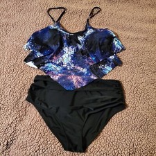Women's Swimwear SZ XL 2 Piece Space Tankini  Bottom