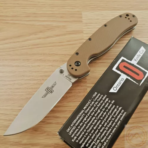 Ontario Rat 1 Folding Knife 3.5" Satin Finish D2 Tool Steel Blade Nylon Handle