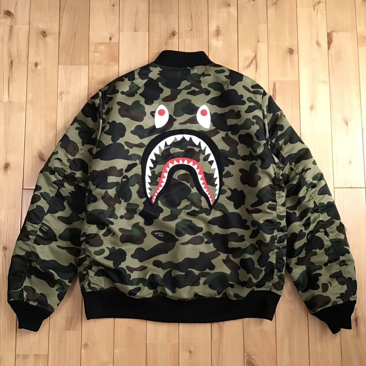 BAPE SHARK MA-1 bomber jacket 1st camo green A Bathing Ape Size XXL