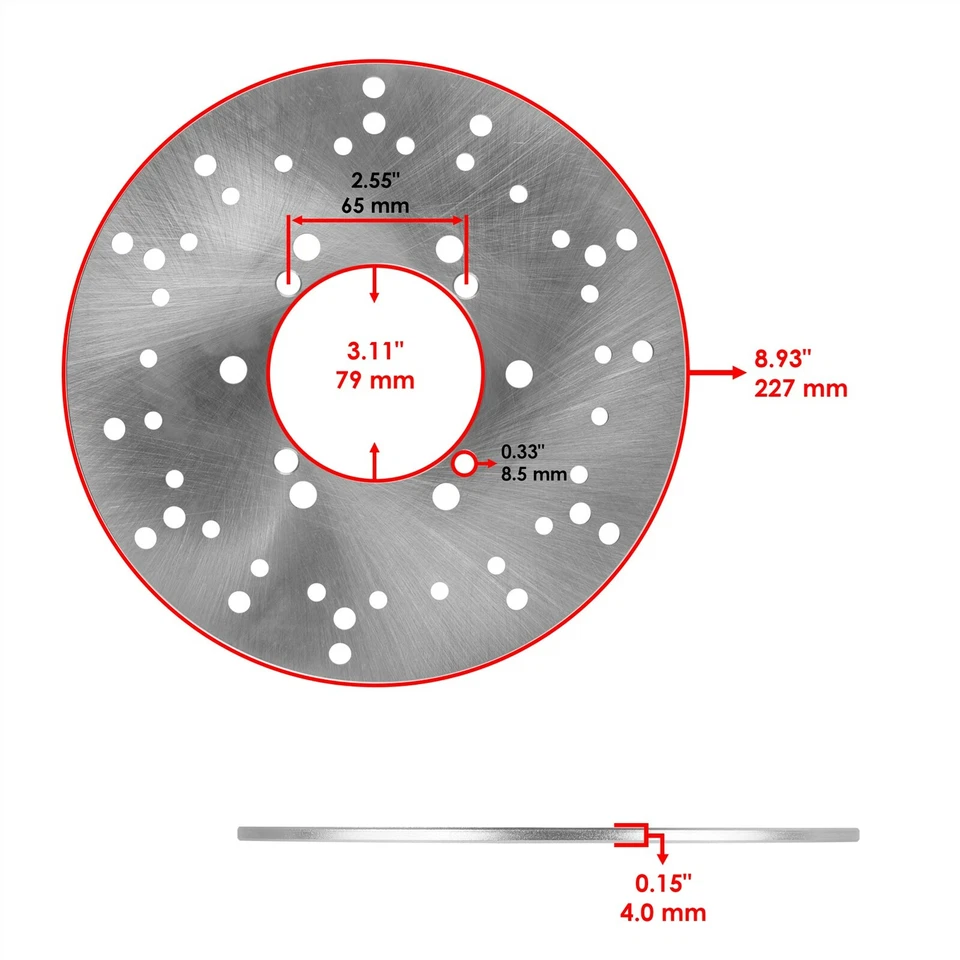 Rotor de dos discos de freno delantero para Polaris Sportsman 500 4x4 HO ATV 2001 2002 2003 Foto 2 de 4