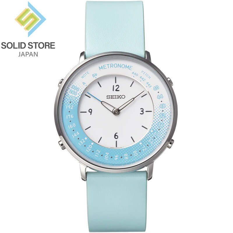 SEIKO METRONOME WATCH ライトブルー SEIKO SMW004B Metronome Watch Casual Line Calf Band Blue 36.5mm | eBay