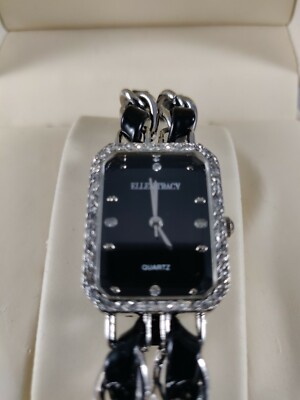 ? Ellen Tracy Silver Watch w/Crystals Ellen Tracy Womens Watch & Bracelet Set with Crystal  main image 4