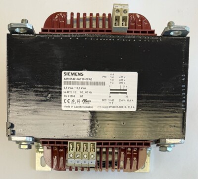 Siemens Transformator / Pri. 380-400-420 / Sec. 230V  10,9A / 4AM6542-5AT10-0FA0