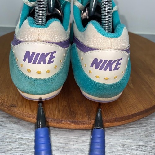 Vintage 1980s NIKE SC-E Women’s Size 7 Cycling Shoes Teal White Purple Swoosh - Picture 13 of 14
