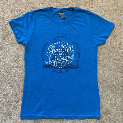NRA MY RIGHTS SHALL NOT BE INFRINGED Second Amendment 2A T Shirt Tee BLUE BLACK