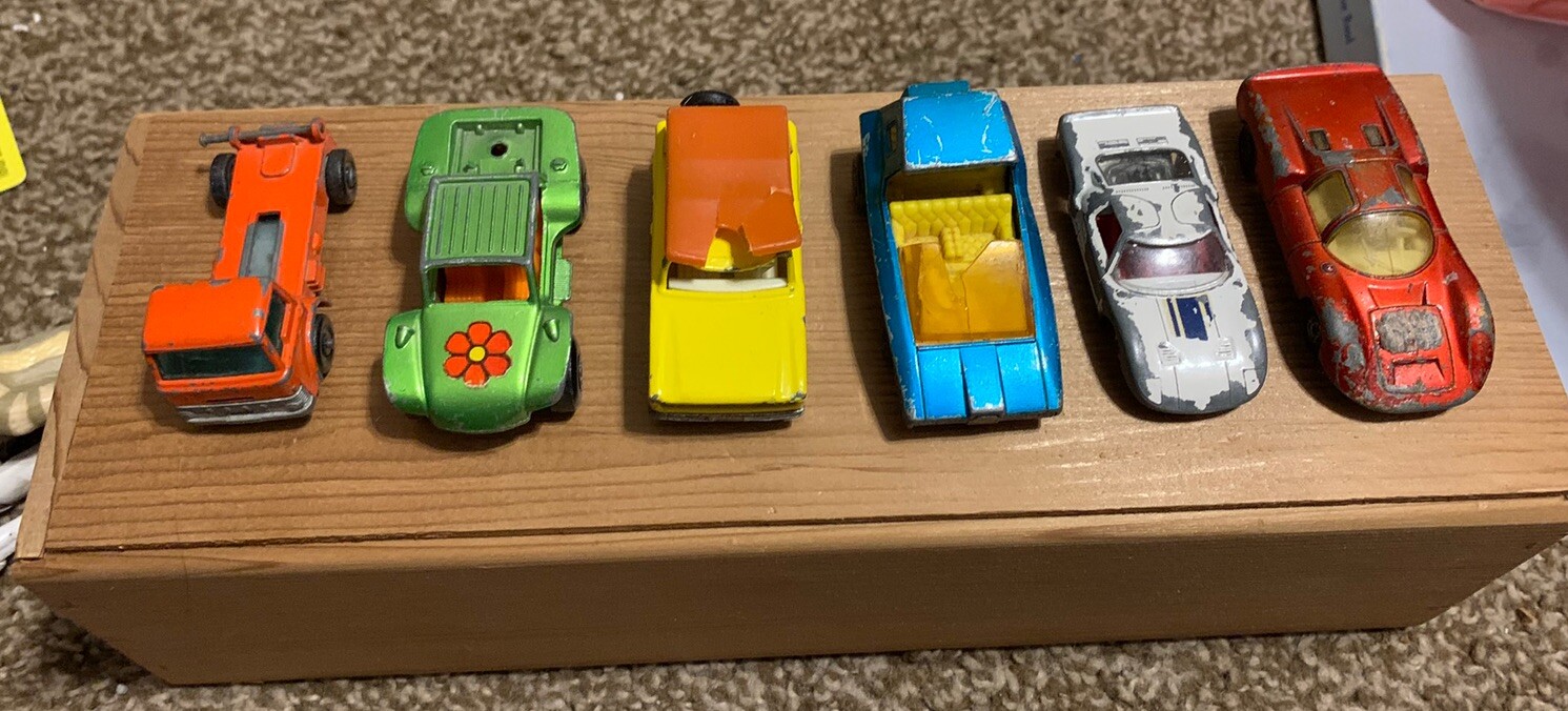 6 USED  Vintage Matchbox Car Lot Diecast Lot of 6. Loose Used. SEE PICTURES