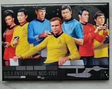 Classic Star Trek Main Cast Render Art Image Refrigerator Magnet NEW UNUSED