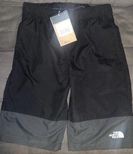 The North Face Youth Boy  s Swimwear Colorblock Trunks BLK/Grey/Green Large/Long