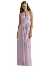 Social Bridesmaids Shirred Halter Gathered Skirt Rose Pink Sz 10 Prom Dress 8170