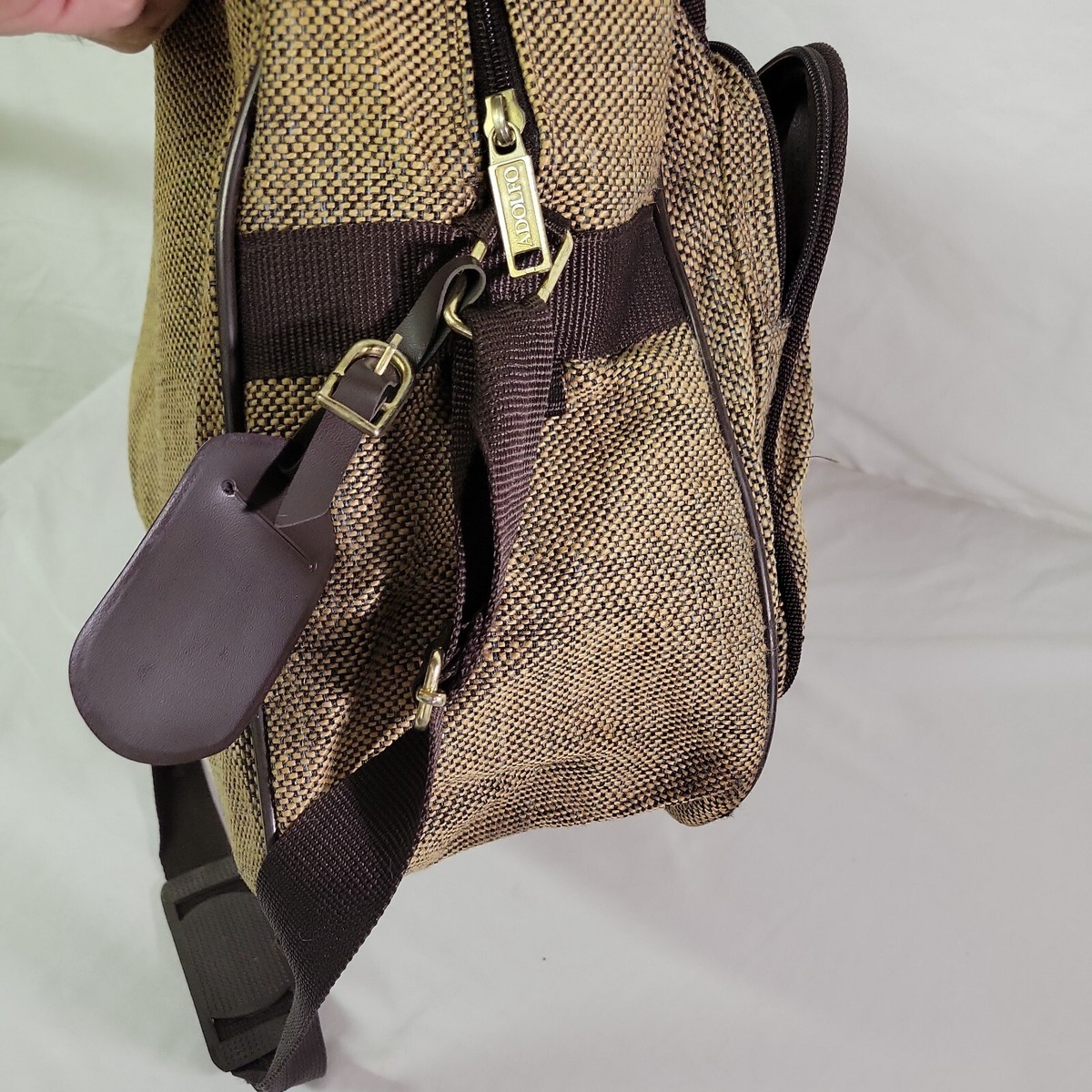 Carry On Adolfo Under Seat Bag Adolfo Vintage Tweed BROWN Carry On