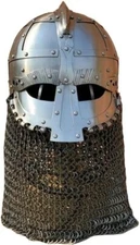 Medieval Steel Viking Vendel Helmet with Chainmail, SCA/LARP Helmet Best Gift,