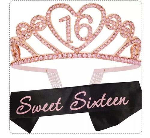 Meant2be 16th Birthday Sash & Tiara For Women - Pink - Picture 2 of 2