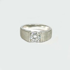 2 Karat Wei&szlig; Behandelt Diamant Band F&uuml;r Herren Farbe F Zertifiziert! Weihnachten