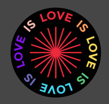 Love Is Love LGBTQ Circle Die Cut Glossy Vinyl Sticker