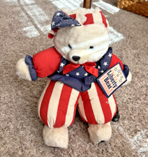Vintage Dan Dee Liberty Patriotic Bear 12" Sitting 4th of July 1995 Plush w/ tag