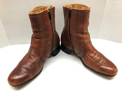 Vtg Mens Brown Ankle Dress Boots Side Zipper Sz 8.5 D | eBay Vtg Mens Brown Ankle Dress Boots Side Zipper Sz 8.5 D | eBay