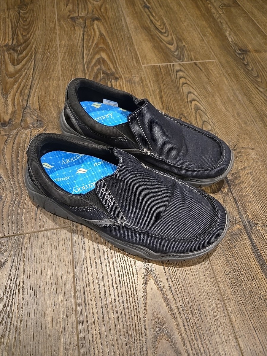 Crocs Mens 204694 Gray Denim Dualcomfort Solid Slip On Loafers 9M