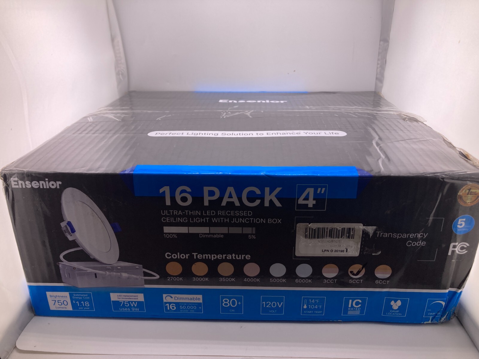 Ensenior 16 Pack UltraThin LED Recessed Lighting 4 Inch 5CCT with