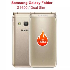 Original Unlocked Samsung Galaxy Folder G1600 2016 Dual SIM LTE 4G Flip Phone