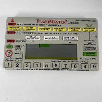 FlashMaster Math Tables Electronic Learning Tool MT1A