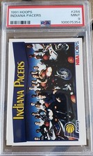 1991-92 Hoops Basketball Indiana Pacers Team Card PSA 9 Mint #284
