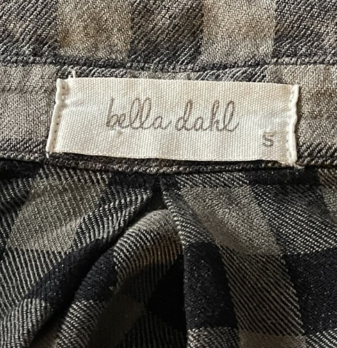 Bella Dahl Black & Gray Plaid Button Down Shirt women's Size Small long sleeve - Picture 10 of 10