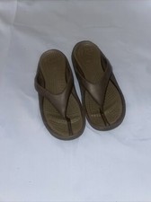 Crocs 2 Tone Brown Unisex Thong Sandals Sz M9 W11