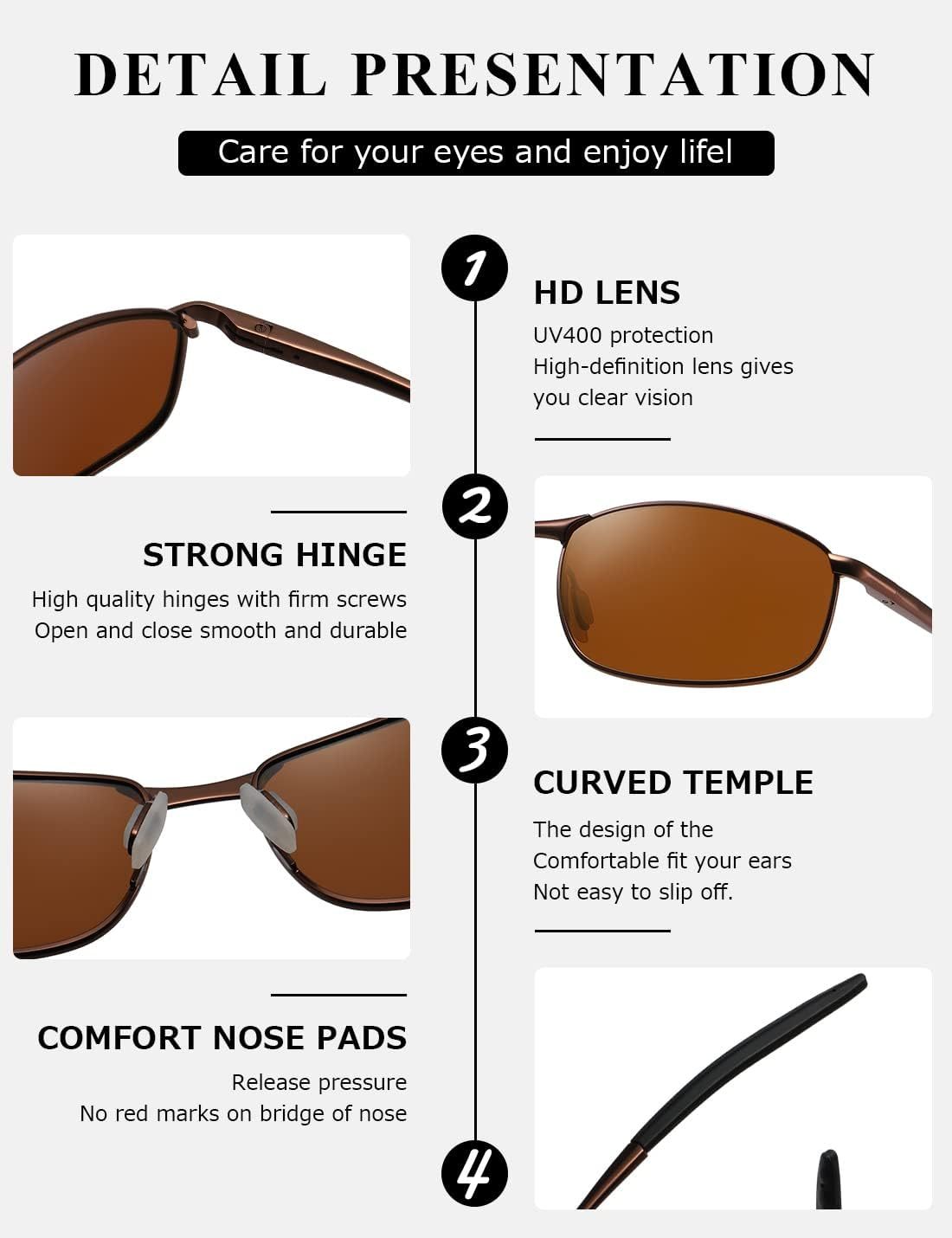 Occhiali Da Sole Uomo Kimorn Polarizzati K0535 | Telaio Metallico Retro | Protezione UV400 - Foto 8