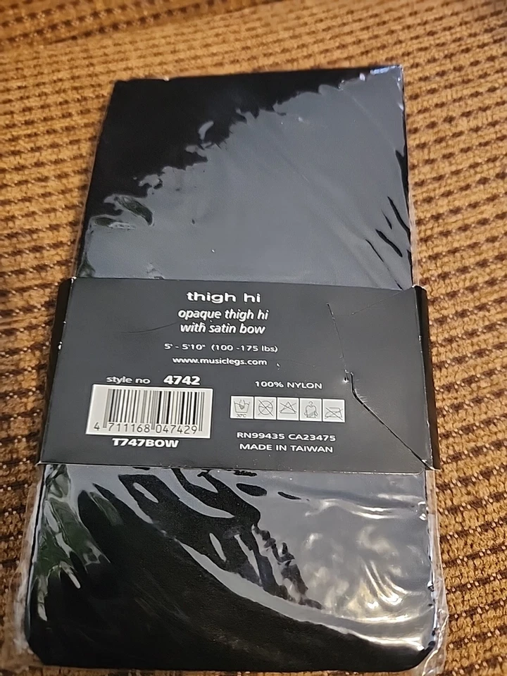 Medias Disfraz Opaco Muslo Alto Nylon Con Arco Satinado Talla Única Música Piernas 4742 Foto 2 de 2