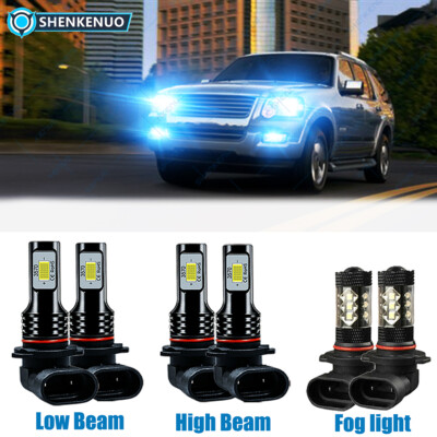 For Ford Explorer Sport Trac 2002-2005 blue LED Headlights Fog Light Bulbs Kits