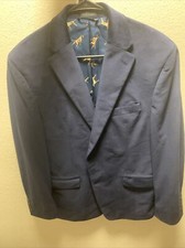 Lauren Ralph Lauren Navy Blue Velvet Men's Blazer 42R Hunting Dog Lining