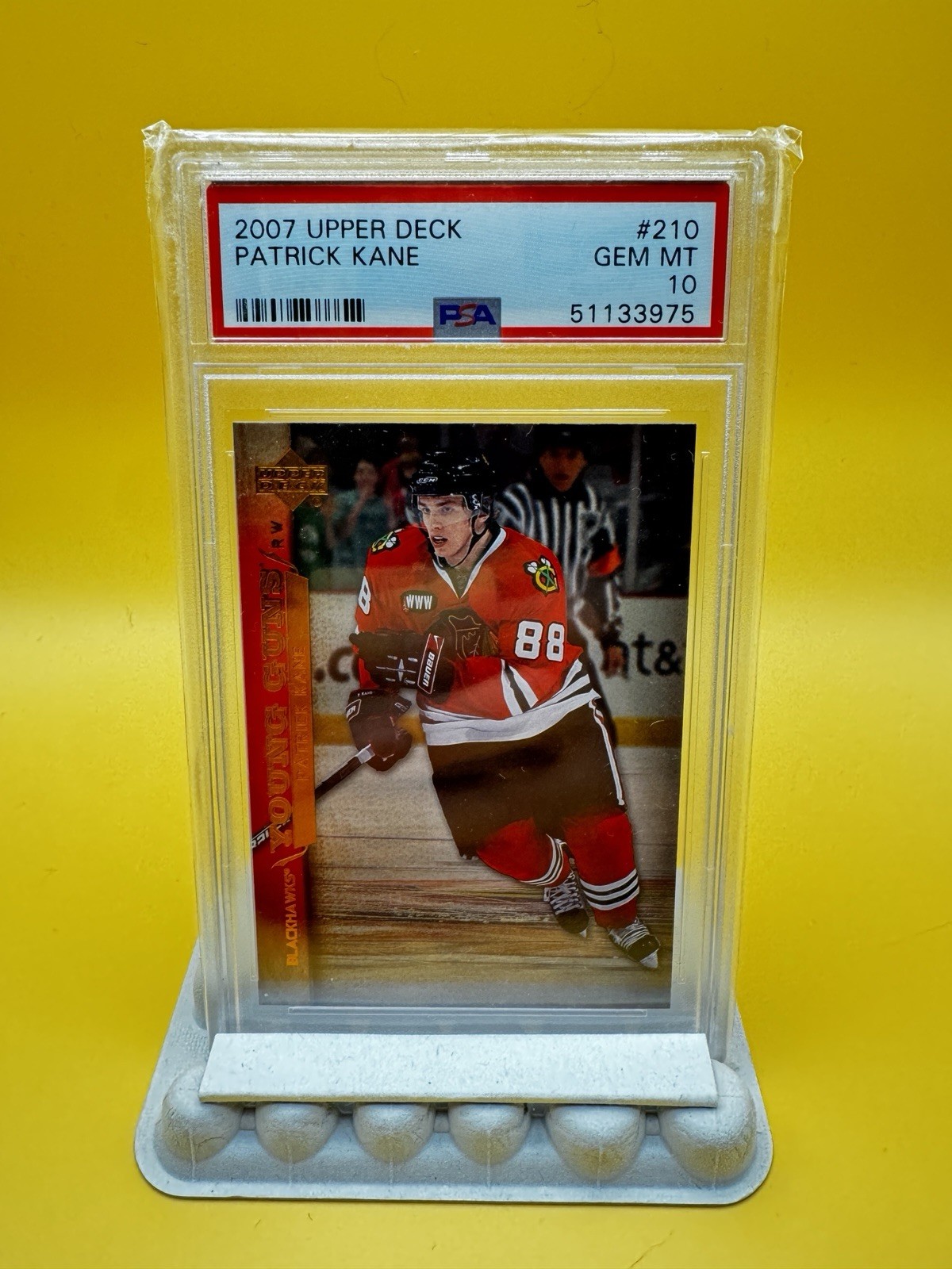 2007-08 Upper Deck #210 Patrick Kane Young Guns RC PSA 10 GEM MT Blackhawks