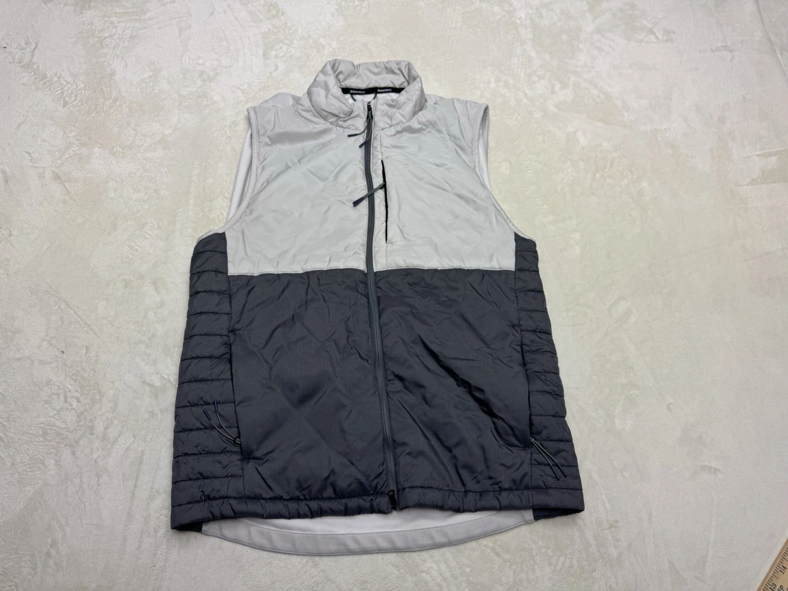 Bonobos Vest Mens Medium Gray Light Puffer Golf Golfer Insulated Primaloft