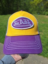 New Von Dutch Patch Purple Yellow Meshback Snapback Trucker Hat Cap OSFA
