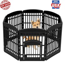 Durable 8-Panel Dog Playpen W/ Door Easy Assembly Customizable Pet Fence New