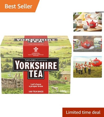 Refreshing Yorkshire Red Black Tea Bags - 160 Count for Hot or Iced Enjoyment