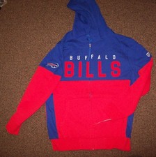 Buffalo Bills Hoody Full Zip NFL BLUE  RED SMALL