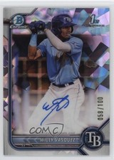 2022 Bowman Chrome Prospect Atomic Refractor /100 Willy Vasquez Auto pe8