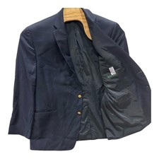 Lauren Ralph Lauren Blazer Mens 48R Navy Wool Gold Button Sport Coat Equestrian