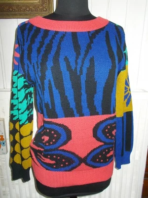 Pull Coton/ Acrylique multicolore motifs géométriques Desigual Egol L 38/40 - Photo 1/4