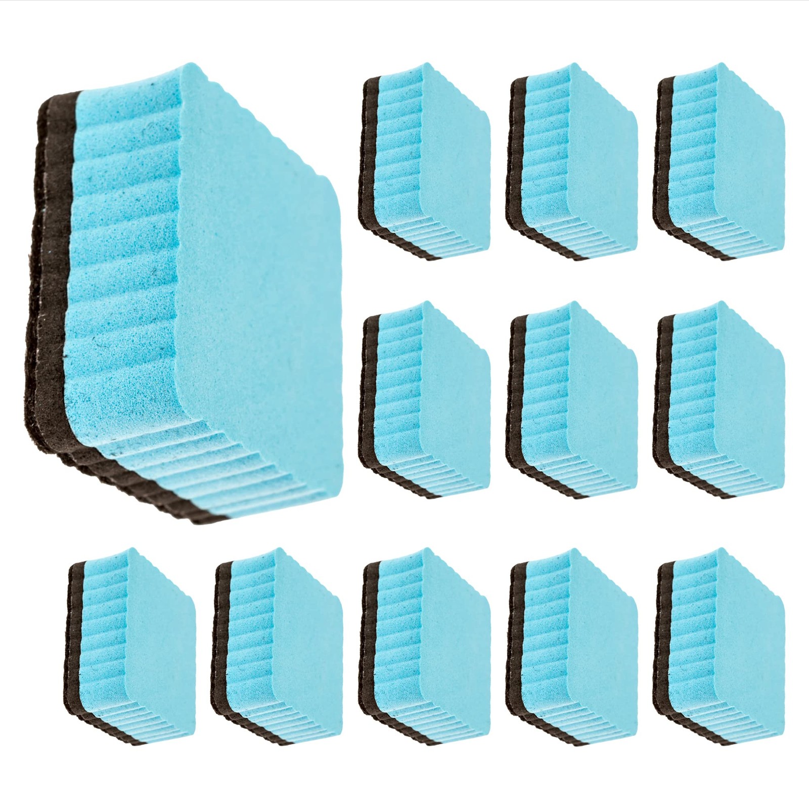Mini Dry Erasers - 12 Pack - Small Magnetic Erasers for Whiteboard & More (Blue)