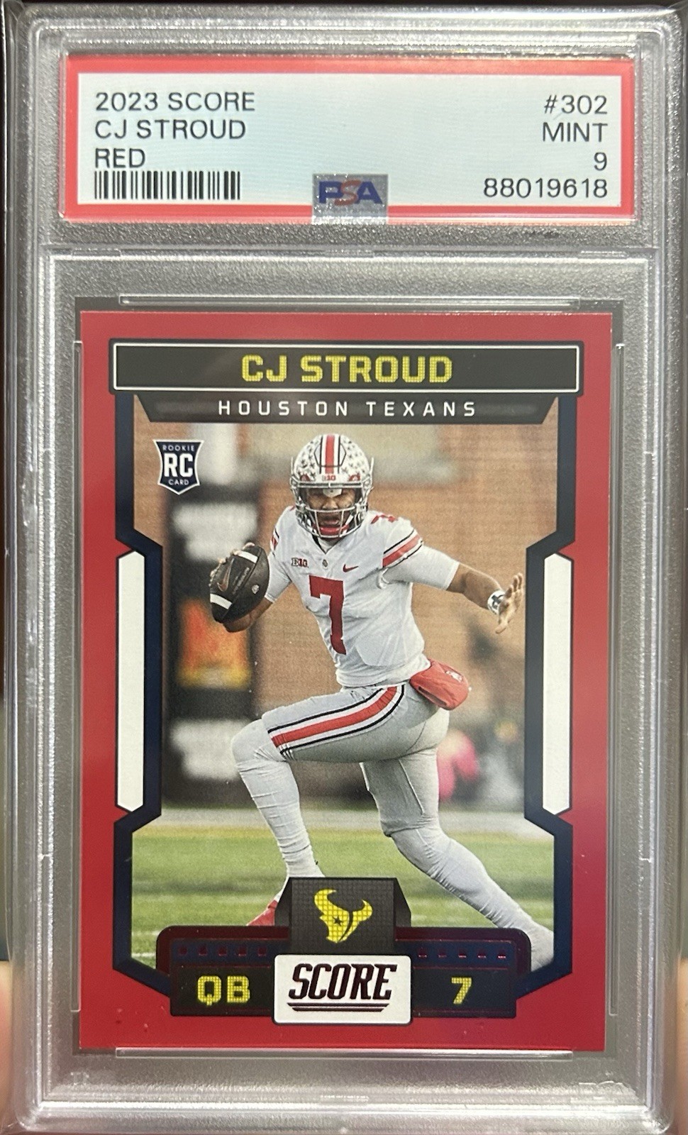 2023 Panini Score CJ Stroud #302 Red PSA 9 MINT Texans