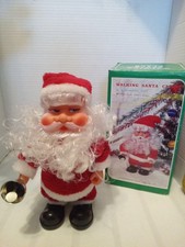 Vintage Walking Santa Claus Musical Toy Animated 1983