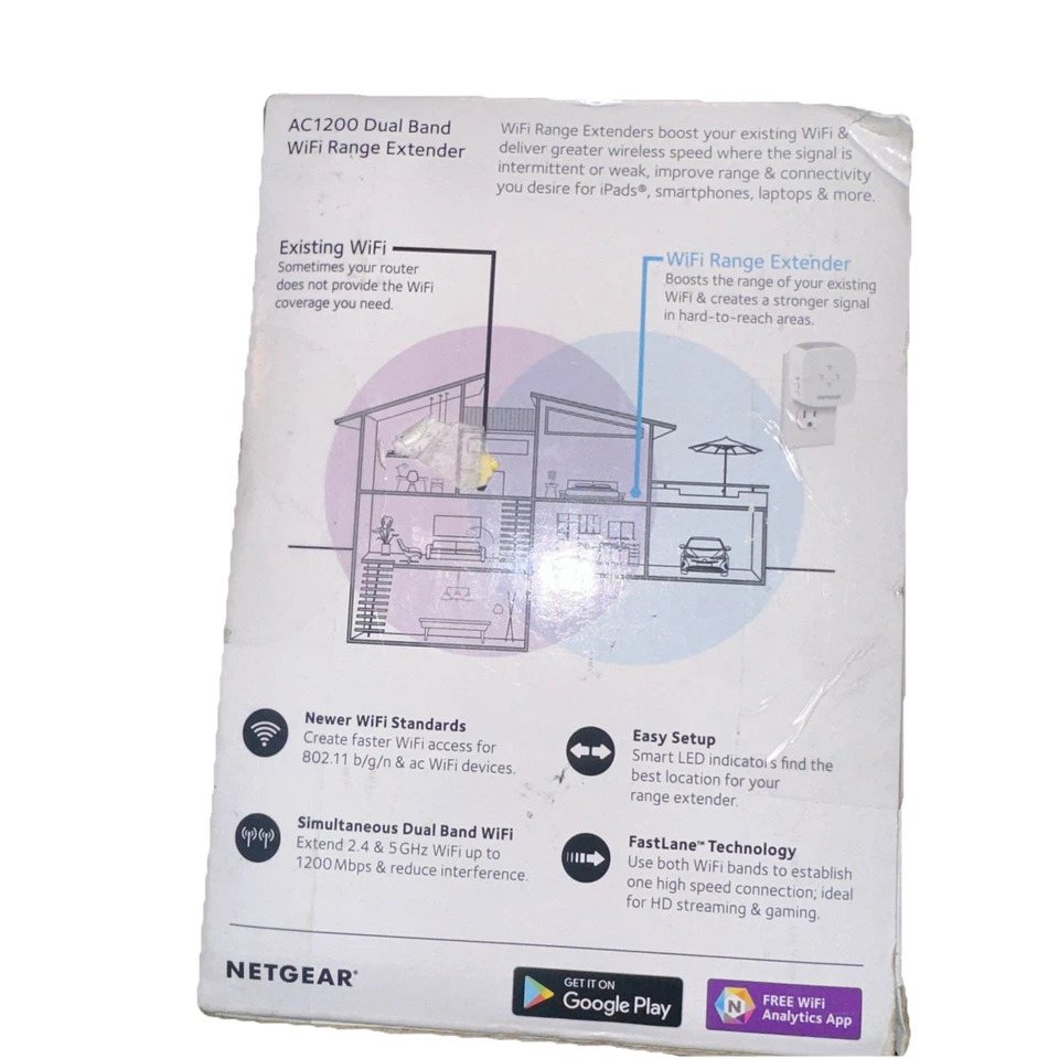 Brand New NETGEAR EX6110-100NAS AC1200 Dual Band Wi-Fi Range Extender - Image 3 of 4