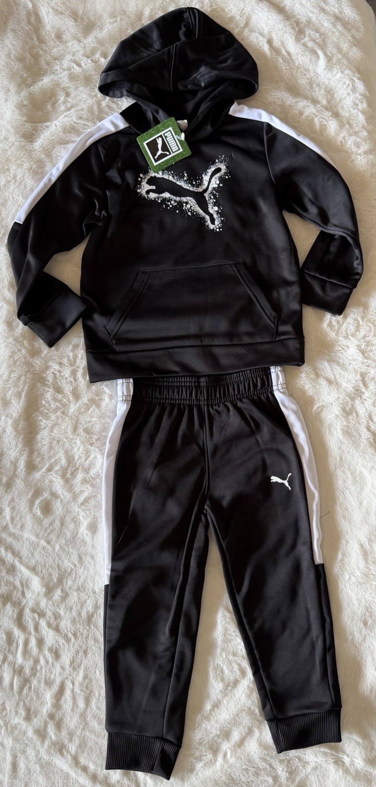 PUMA ATHLETICWEAR Toddler Boy's Fleece Hoodie &  Joggers Outfit, 2-Piece Set thumbnail 6