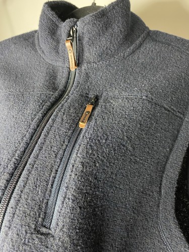Smartwool Hudson Trail Vest Men's Medium Full Zip Navy Blue Wool Fleece Blend - Picture 2 of 5