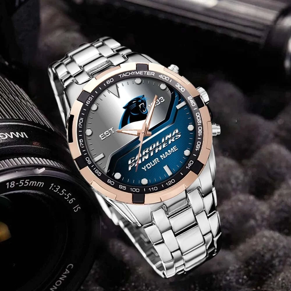 Personalized Carolina Football Pantherss Team Alloy Men Quartz Watch Gift