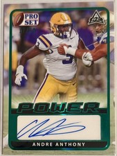 Andre Anthony 2021 Leaf Pro Set Power Green Auto RC 17/50 LSU Tigers